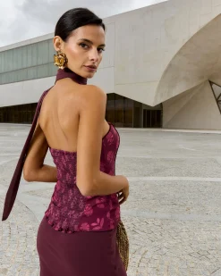 Vestido Traviata Manila Berenjena